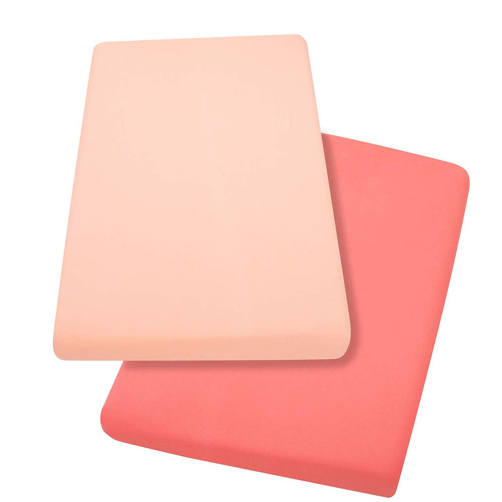 Set cearceaf elastic Clevamama roz, 120x60 cm - imagine 4