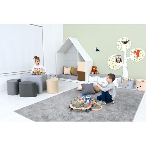 Set Pufuri LO3 Masa+Scaune Gri-Bej Moje Bambino - imagine 11
