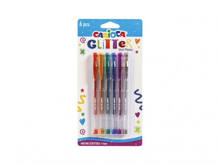 Set 6 Pixuri Carioca Glitter cu Gel