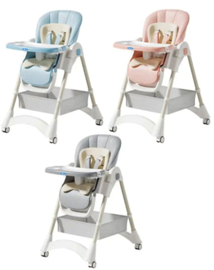 Scaun de masa Little Mom Grey, Pliabil, 6-36 luni - imagine 8