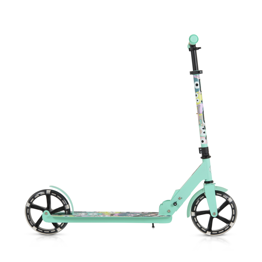 Trotineta Byox Monster Green, Pliabila cu Roti LED - imagine 4