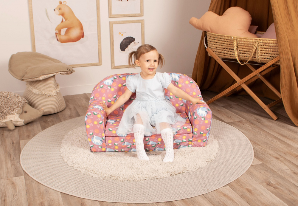 Canapea Unicorn Knorr Toys Roz Extensibila - imagine 4