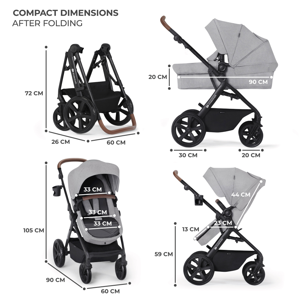 Carucior 3 in 1 Kinderkraft A-Tour - Versatilitate Maximă