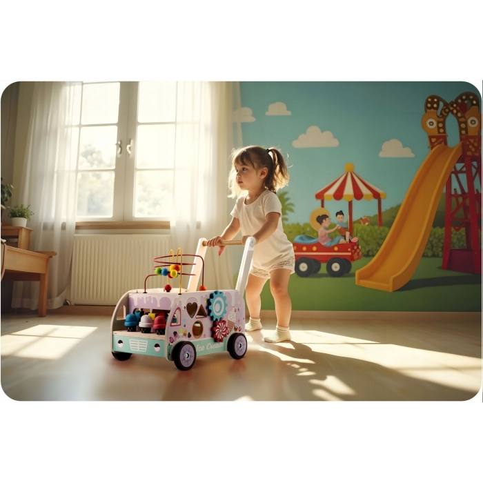 Antemergator Lemn Ricokids cu Activități - imagine 3