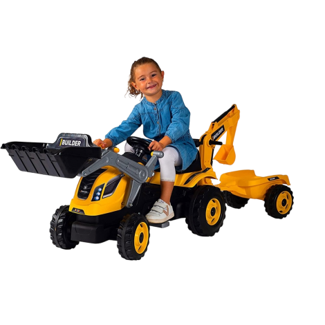 Tractor Smoby cu Pedale si Remorca Builder Max