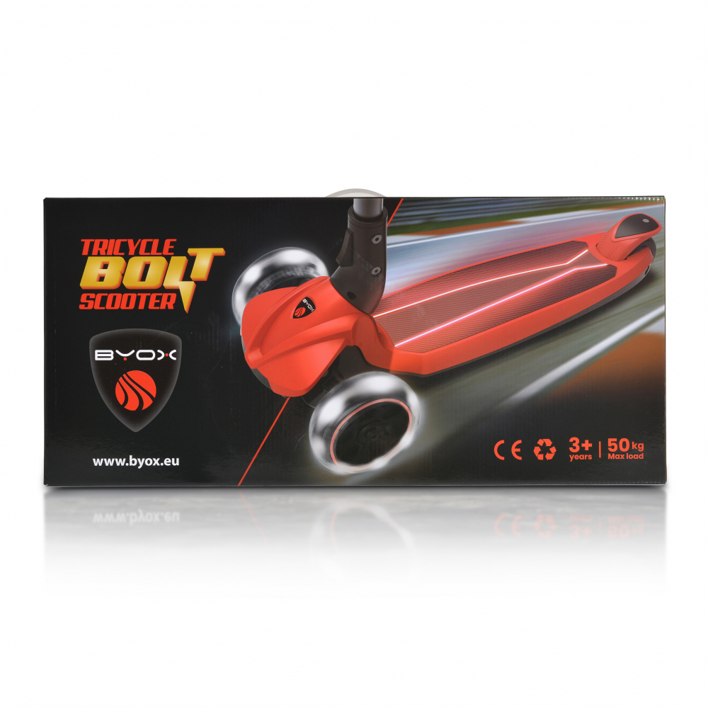 Trotineta Byox Bolt Pink Pliabila, LED, 3 Ani+ - imagine 7