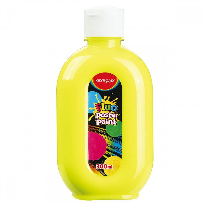 Culoare Tempera Galben Fluorescent Keyroad, 300 ml