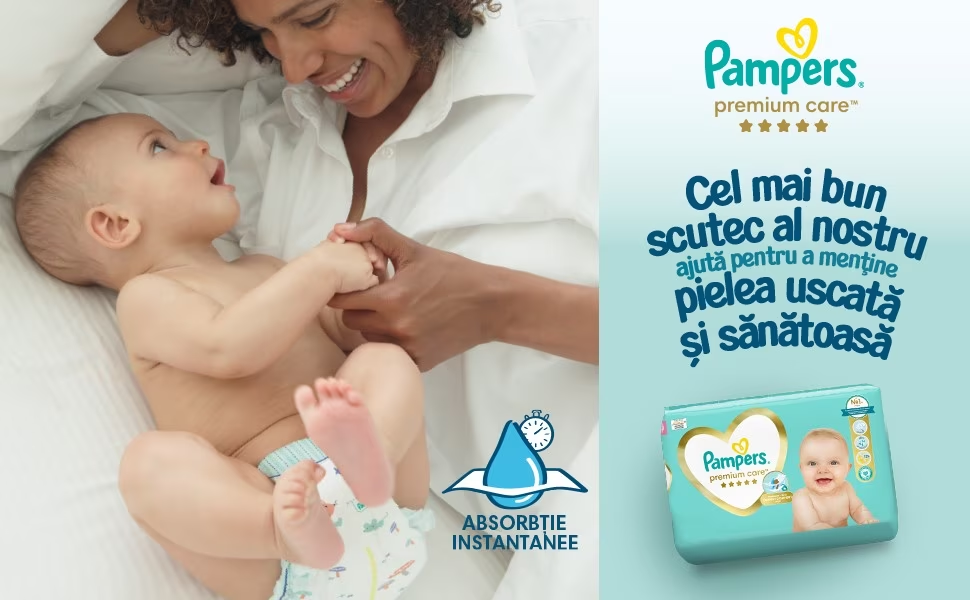 Scutece Pampers Premium Care M1, 2-5kg, 50 buc