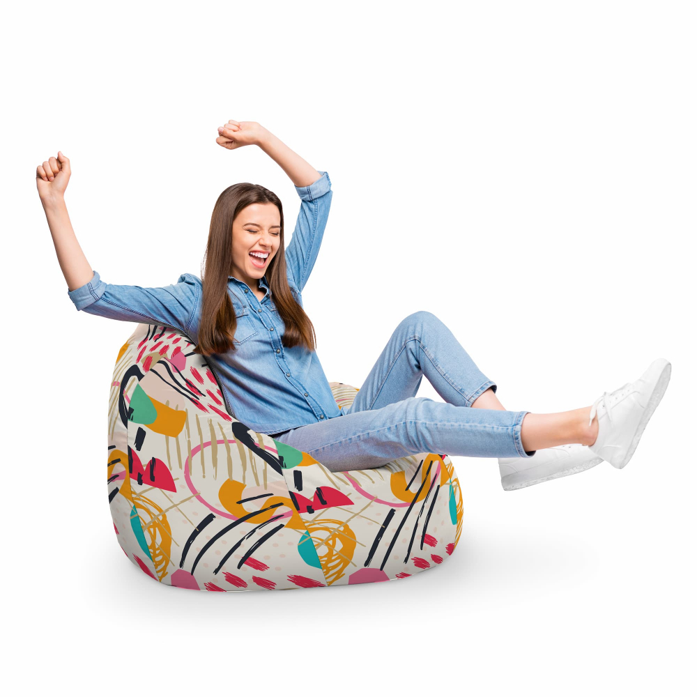 Fotoliu Puf XL Abstract Peony | Relaxare & Design Updeco - imagine 5