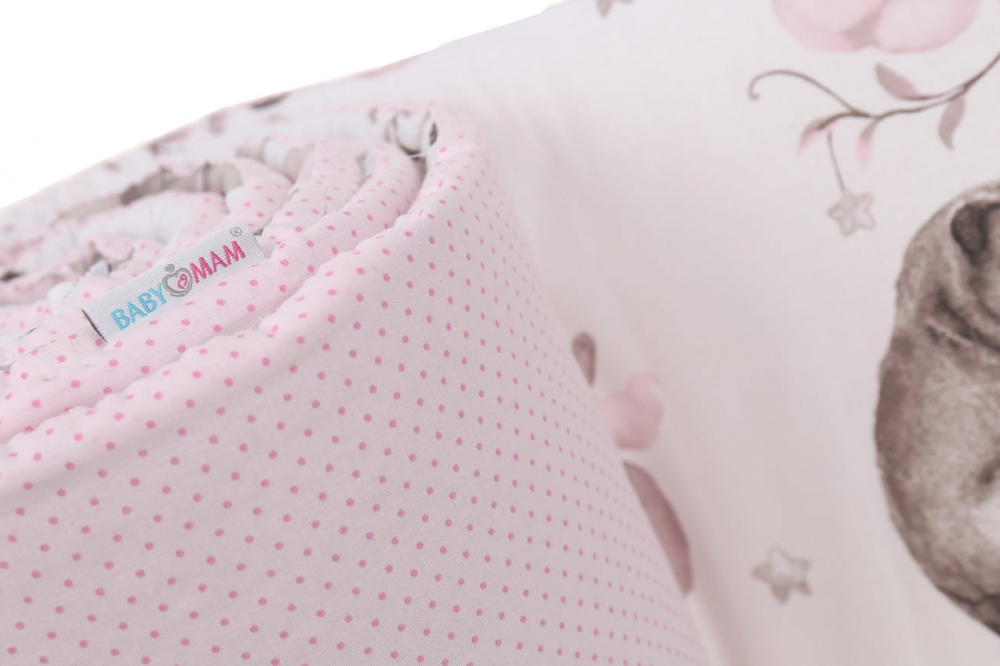 Aparatoare Patut BabyMam Sleepy Bears Pink, 180x30 cm - imagine 9