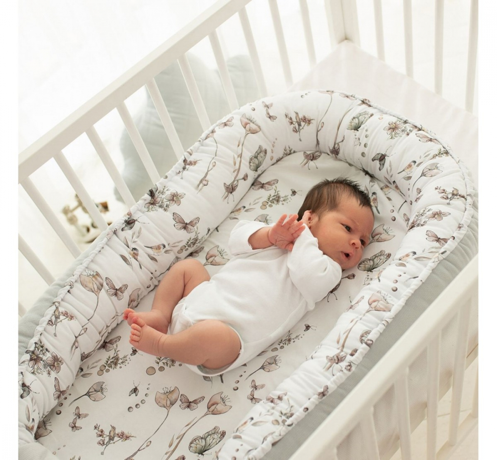 Babynest Premium BabySteps, Bumbac și Catifea, Boho Beige - imagine 3