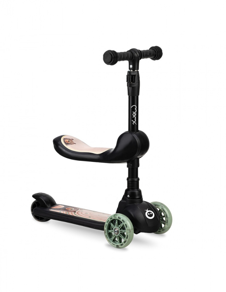 Trotineta 2in1 MoMi Kiuru Black, Pliabilă, 3 Ani+ - imagine 6
