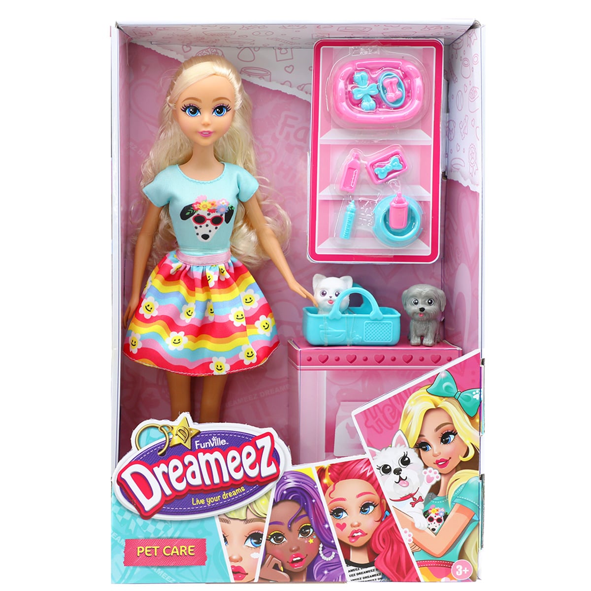 Set Pet Care Dreameez cu Păpușă și Animăluțe