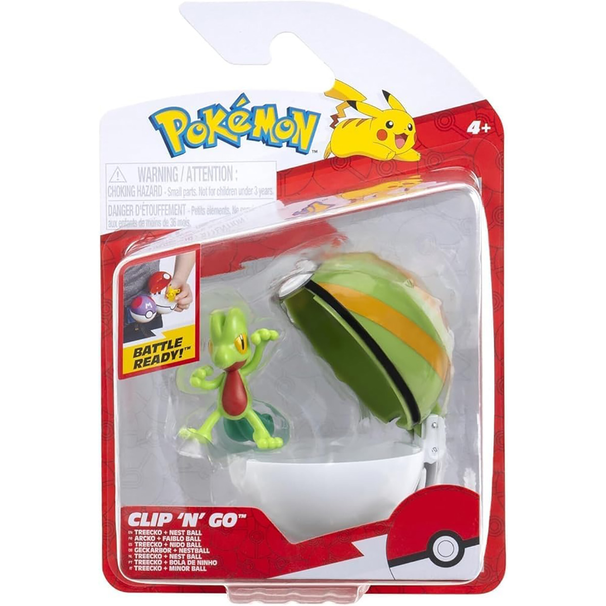 Pokemon Treecko Clip N Go - Figurina + Nest Ball