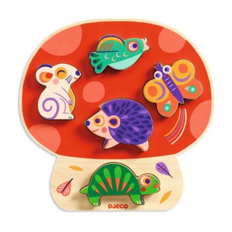 Puzzle Lemn Djeco Ciupercuta - Animale