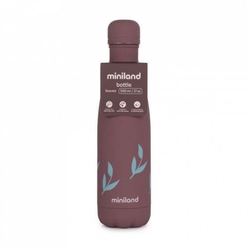 Sticlă Termos Miniland Terra Flowers, 500 ml, Anti-Picurare - imagine 2