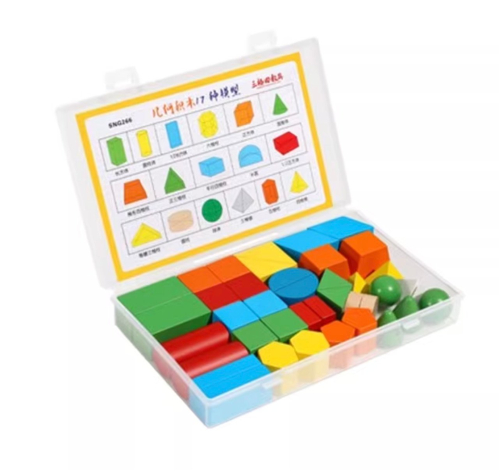 Set Montessori 38 Corpuri Geometrice Lemn Krista