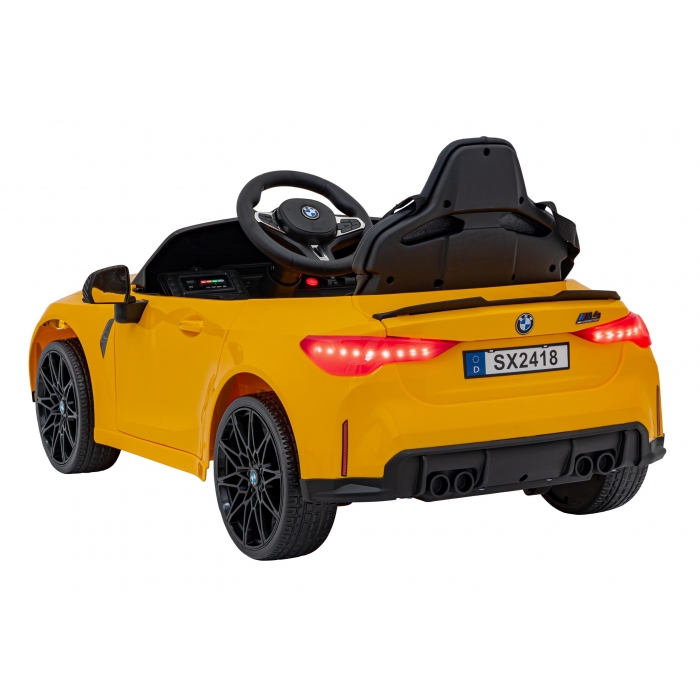 Masinuta Electrica BMW M4 Galben 70W, Telecomanda