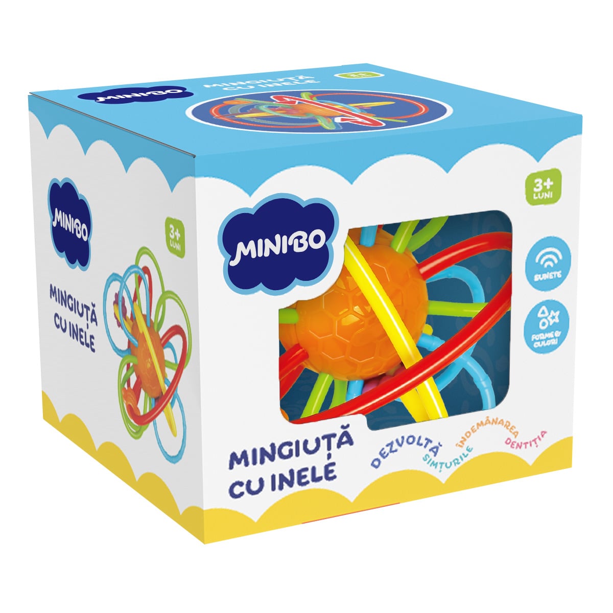 Mingea cu inele Minibo | Stimulează dentiția