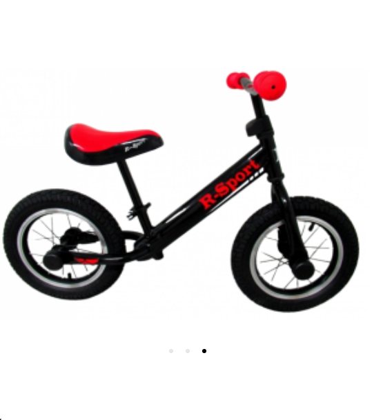 Bicicletă Echilibru R-Sport Roti Gonflabile Negru - imagine 2
