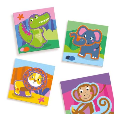 Set creativ SES - Învață să decupezi animale - imagine 2