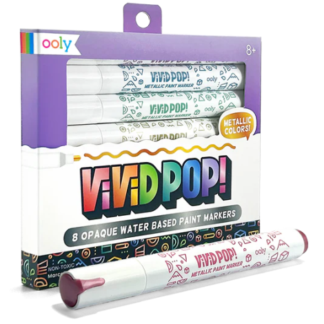 Ooly Vivid Pop! Carioci Metalice, 8 Culori - imagine 2