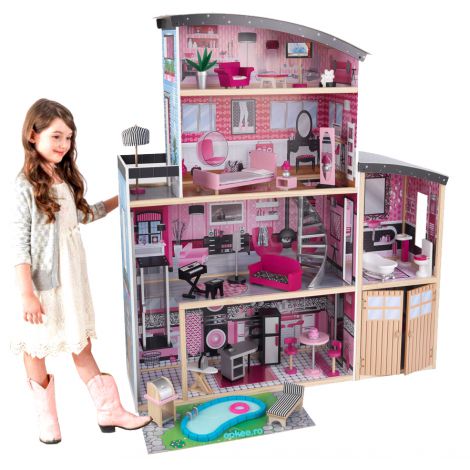 Casuta pentru papusi Sparkle Kidkraft, 4 Nivele