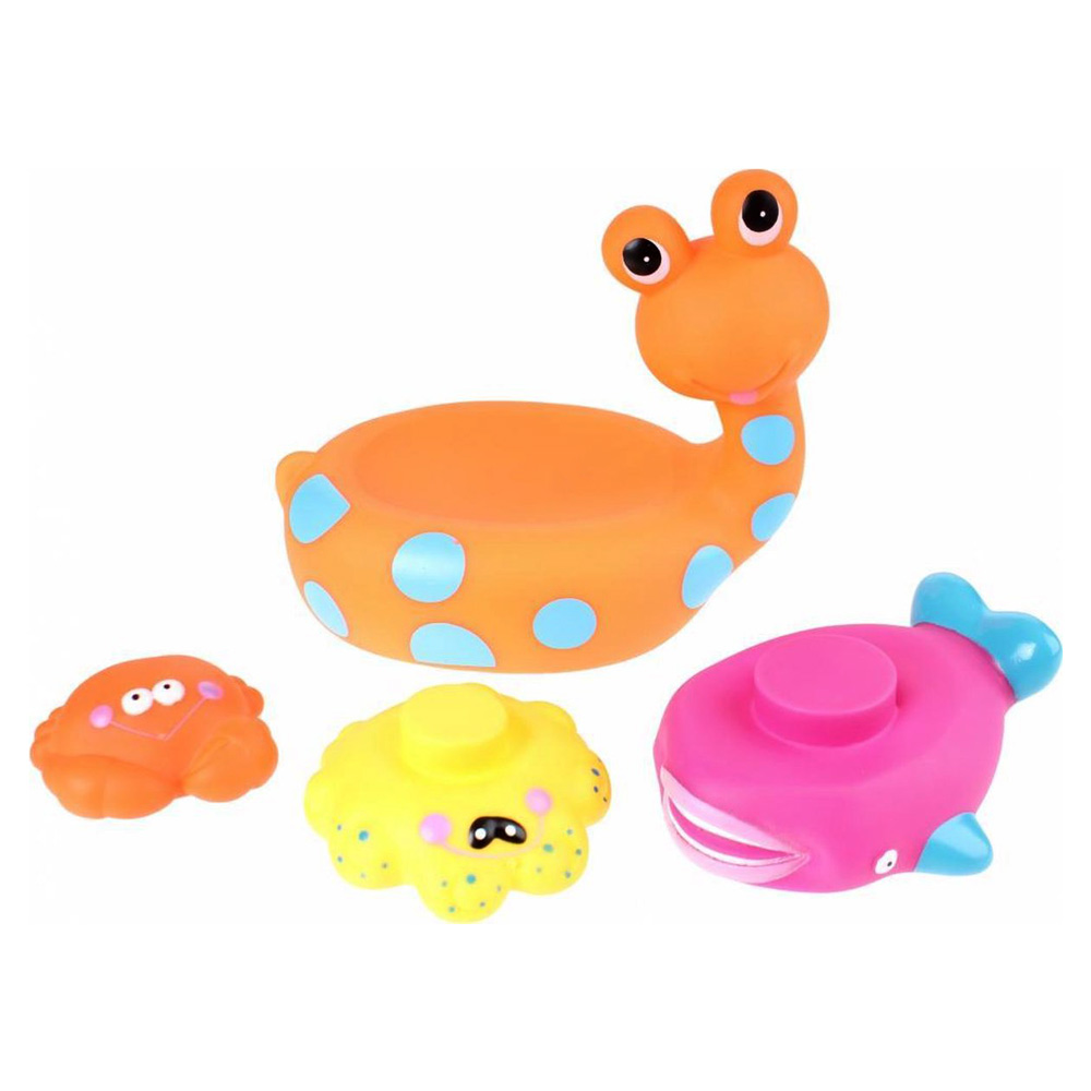 Jucărie de baie melc Eddy Toys, cu 3 animale marine