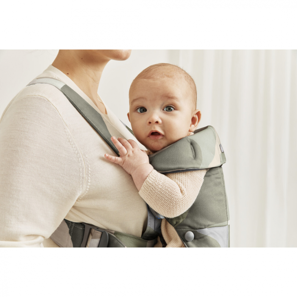 Marsupiu BabyBjorn Mini Khaki Green, Anatomic - imagine 3