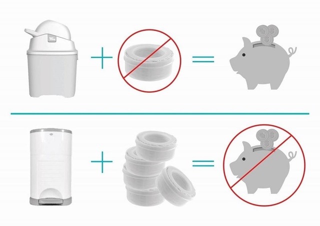Diaper Champ Cos Ermetic Scutece, 30 Scutece, Silver - imagine 10