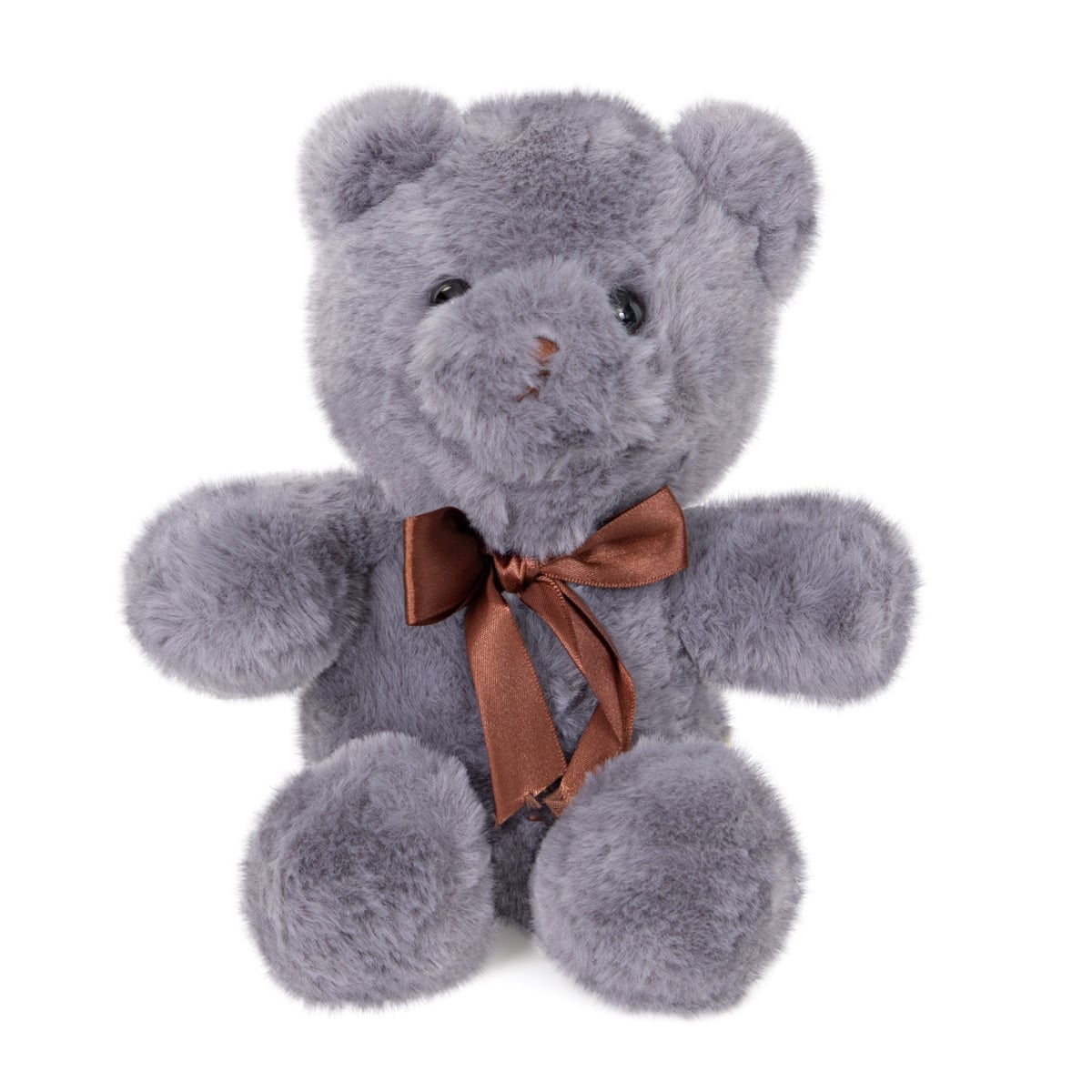 Ursulet Plus Puffy Friends Gri cu Fundă, 20 cm