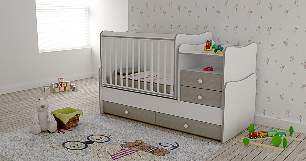 Mobilier Transformabil Lorelli White Coffee, 72x172 cm - imagine 3