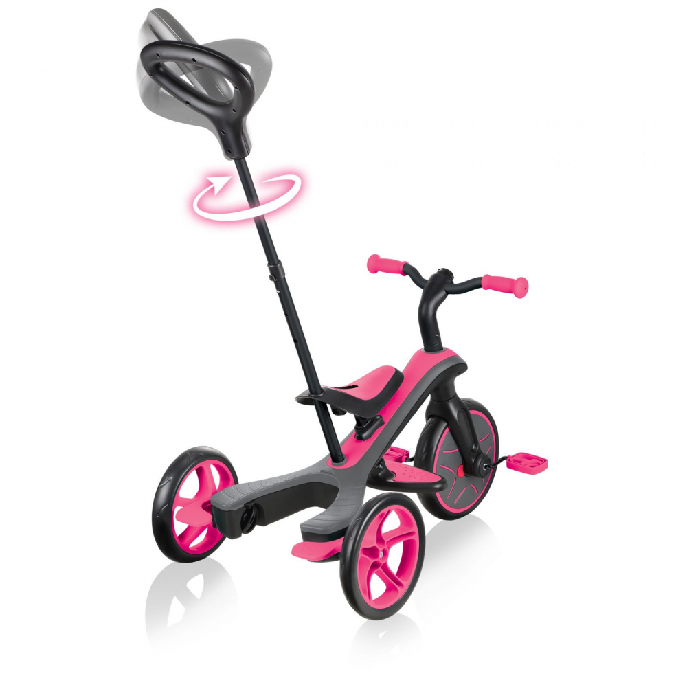 Tricicleta Globber Explorer 4 in 1 Roz, Control Parental - imagine 6