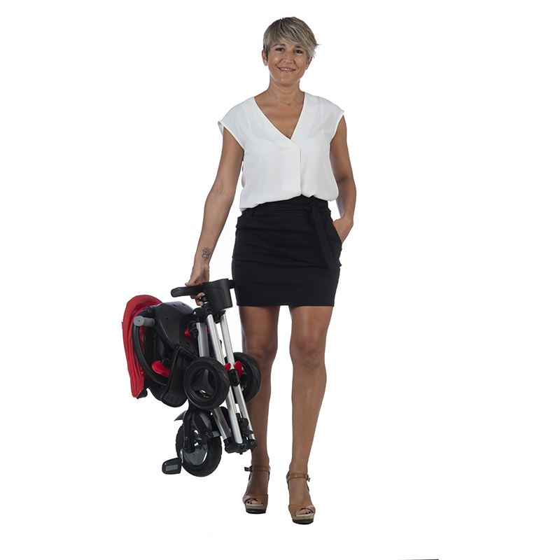 Tricicleta Qplay Nova Rosu Ultrapliabila, Aluminiu