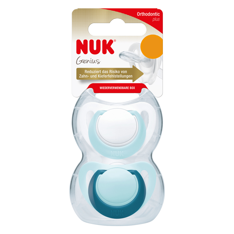 Set 2 Suzete NUK Genius Silicon, M3 Vernil