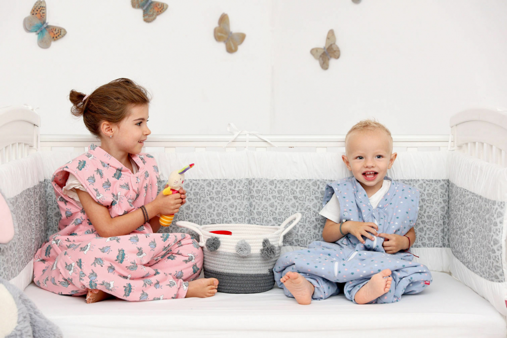 Set protecții patut KidsDecor Gray Hearts - imagine 4