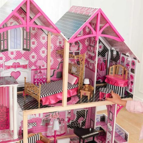 Casuta din lemn pentru papusi Bella Kidkraft, 4 nivele - imagine 4