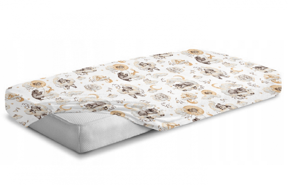 Cearceaf Copii Bumbac 100% BabyMam Sleepy Bears - imagine 5