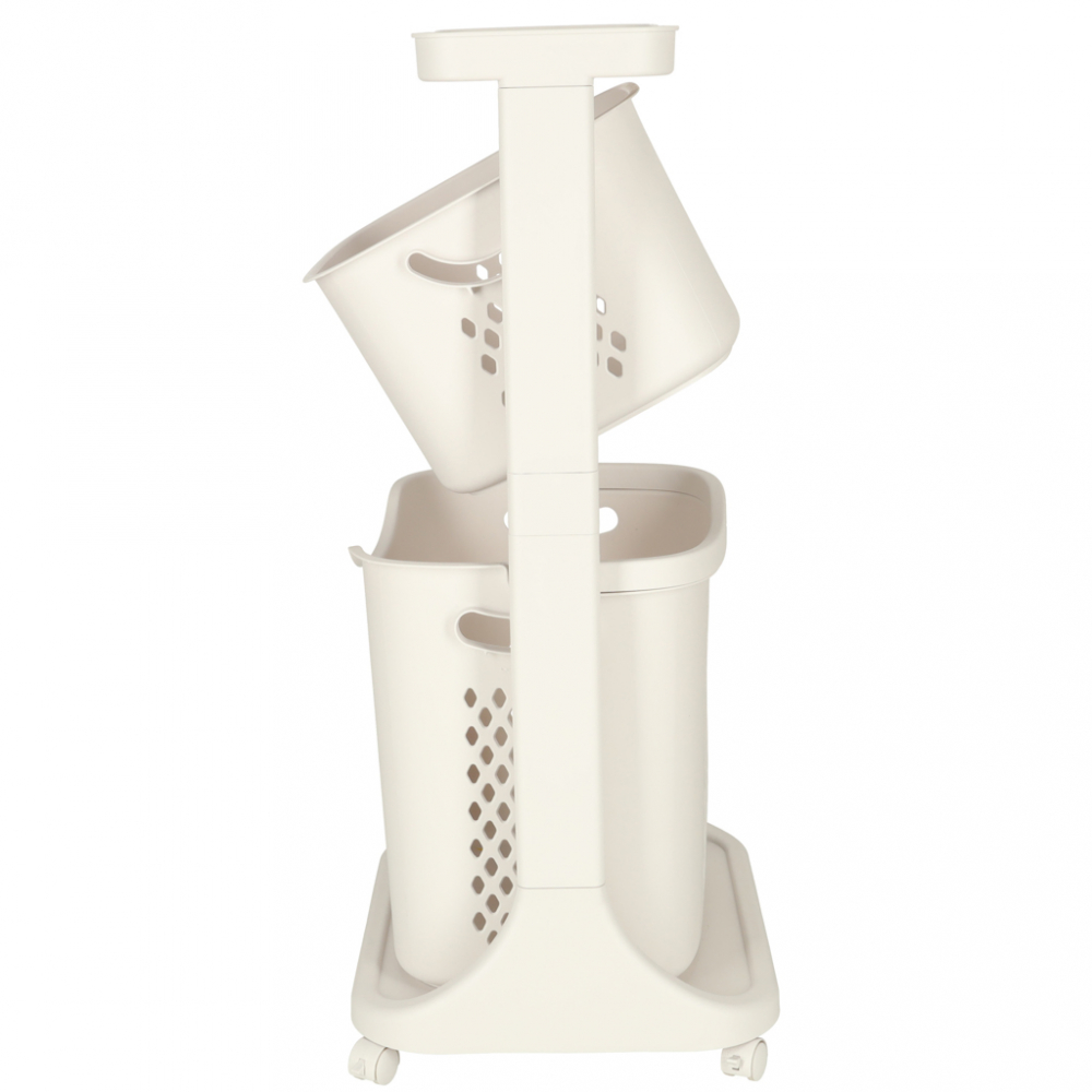 Organizator pe roti 2 cosuri Ikonka White - imagine 7