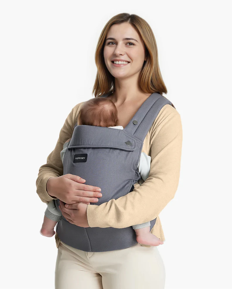 Marsupiu Ergonomic Momcozy PureHug Gri | Confort - imagine 6