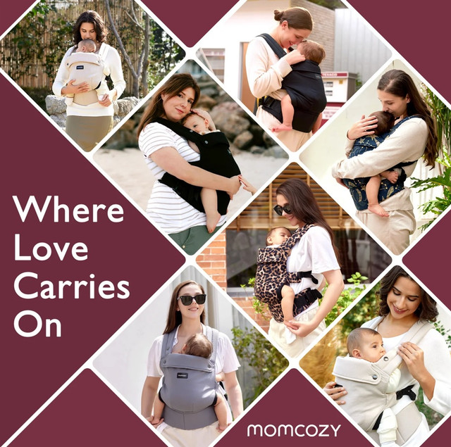 Marsupiu Ergonomic Momcozy PureHug Gri | Confort - imagine 2