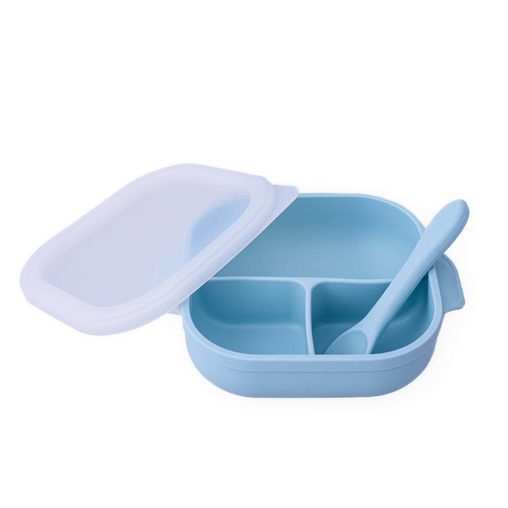 Set Diversificare Oaki, Farfurie cu Ventușă și Linguriță, Bleu - imagine 4