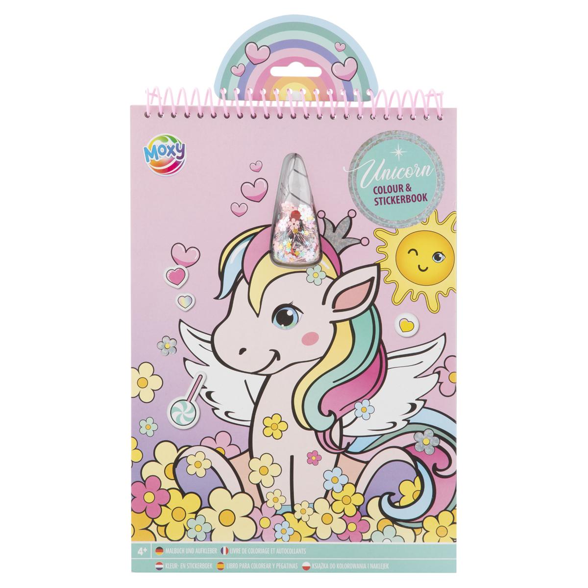 Carte de Colorat Grafix Unicorn cu Autocolante