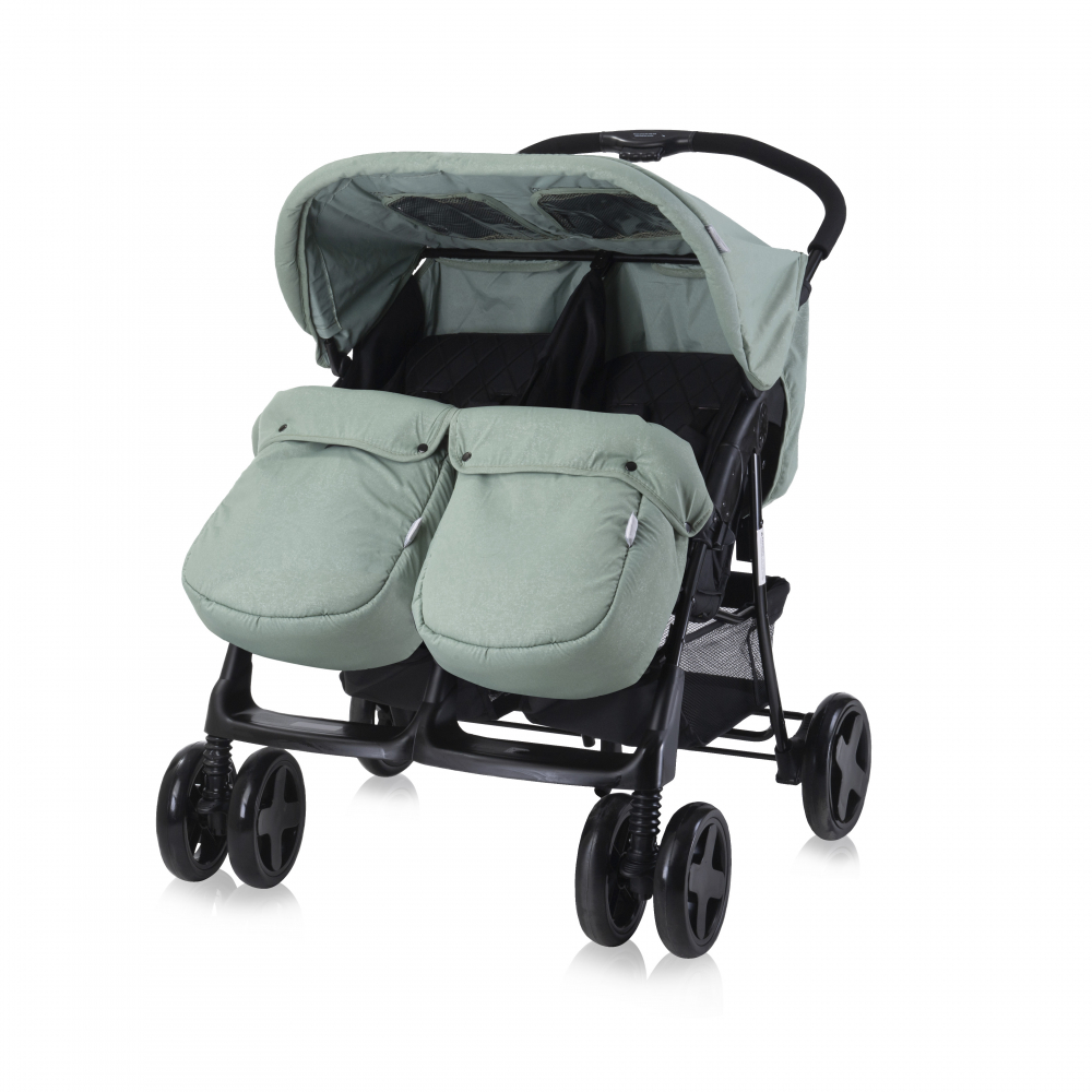 Carucior Gemeni Twin Green Lorelli, 2 in 1 - imagine 2
