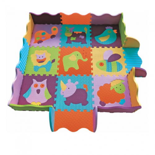 Covoraș Puzzle Animalutele Vesele II Babygreat 122x122 cm