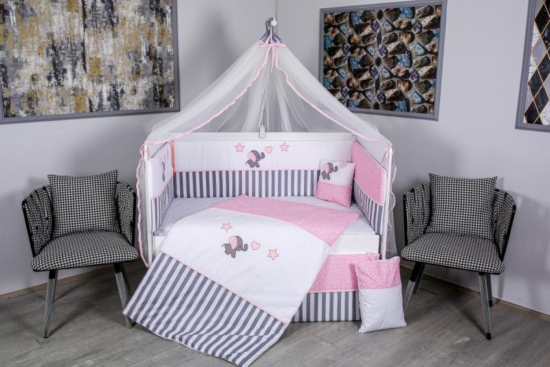Lenjerie Patut 9 Piese Mykids Gri-Roz - imagine 2