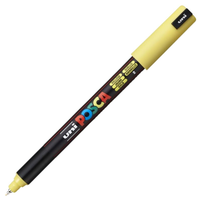 Marker Posca UNI PC-1MR 0.7mm Galben, Vopsea Apă