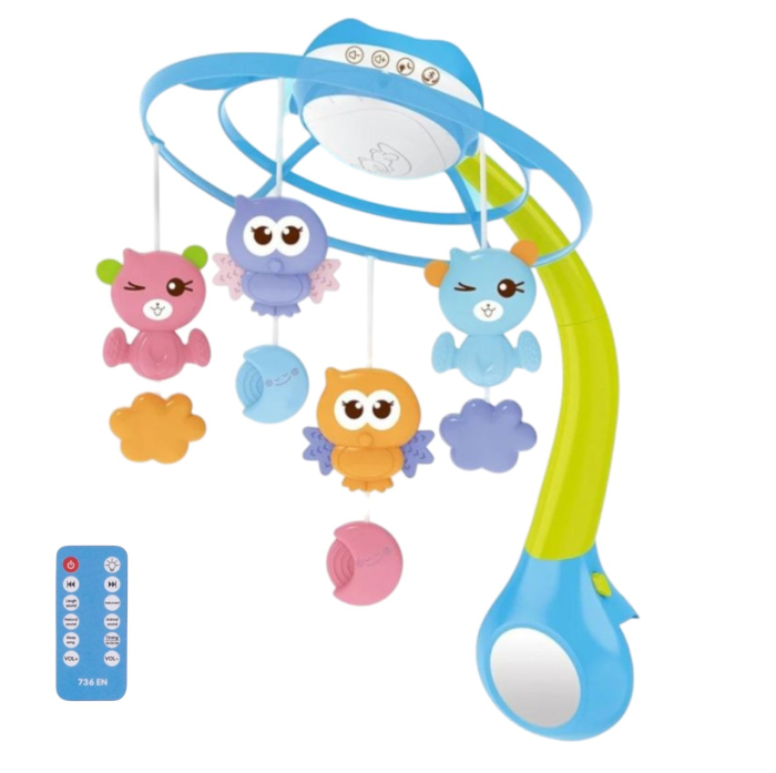 Carusel Muzical Proiectii Krista, Bluetooth, Albastru