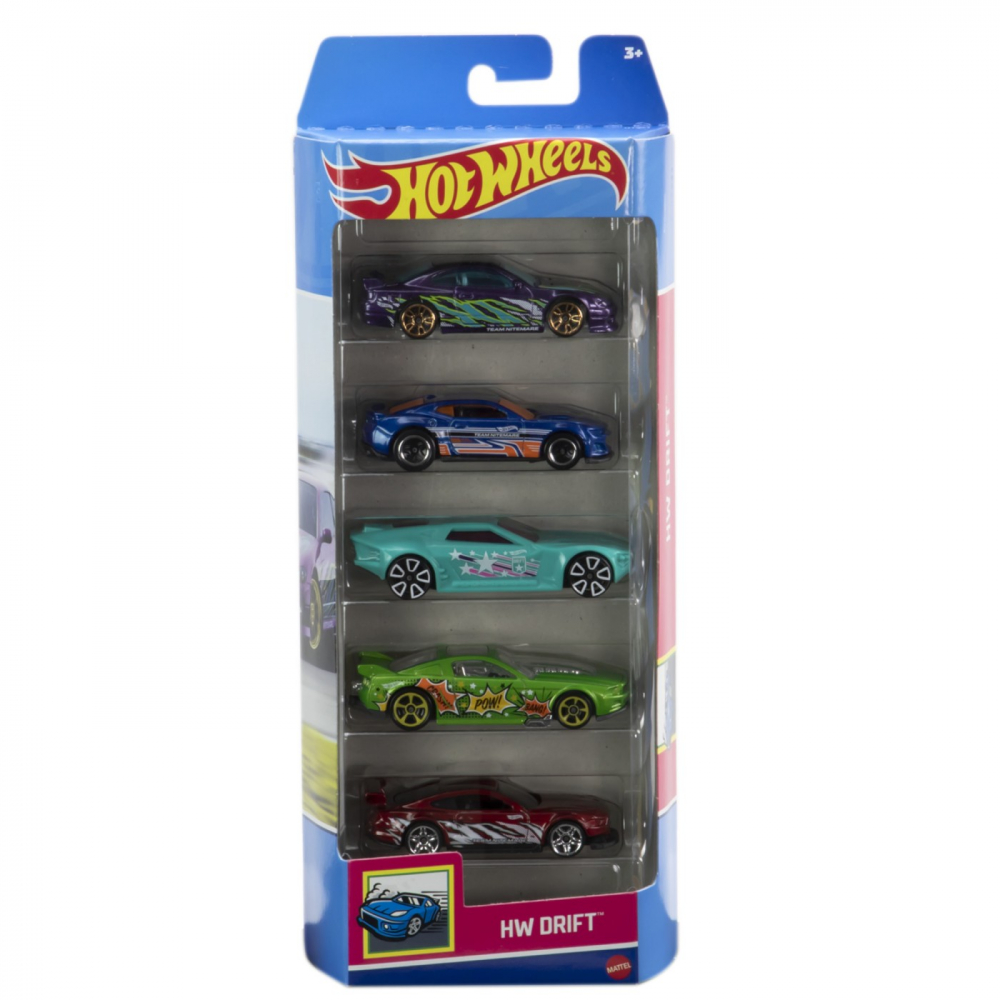 Set 5 Mașini Hot Wheels HW Drift Mattel