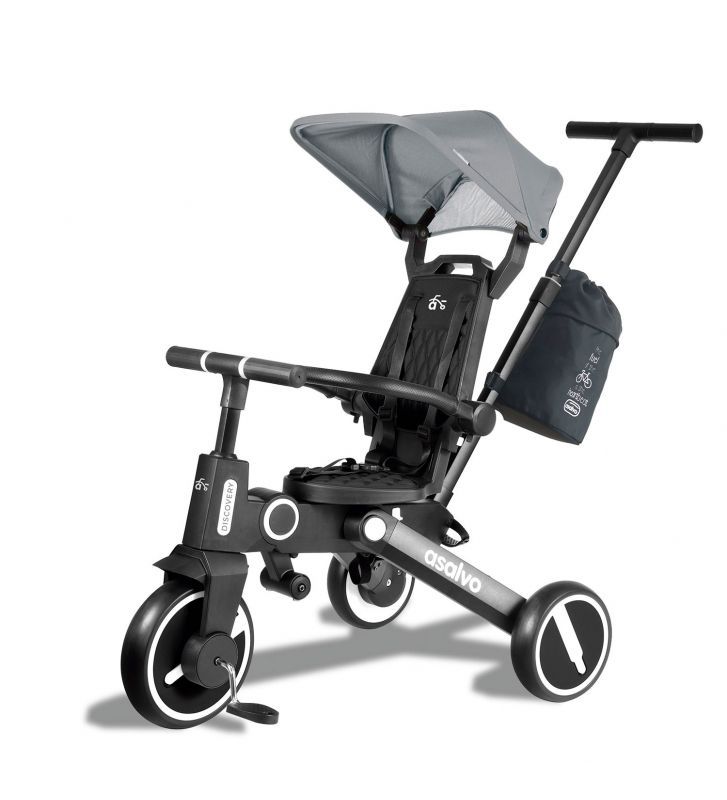 Tricicleta Asalvo Discovery Gri, Pliabila cu Scaun Rotativ - imagine 5